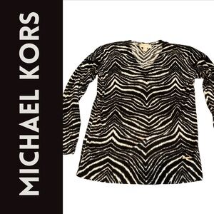 Michael Kors Zebra Print Lightweight Super Soft Sweater – Size M Fall Sweater